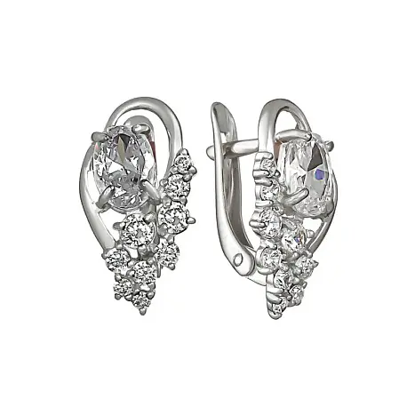Серьги с английским замком из серебра