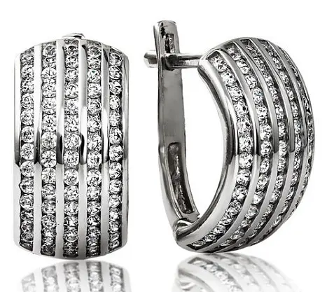 Серьги с английским замком из серебра