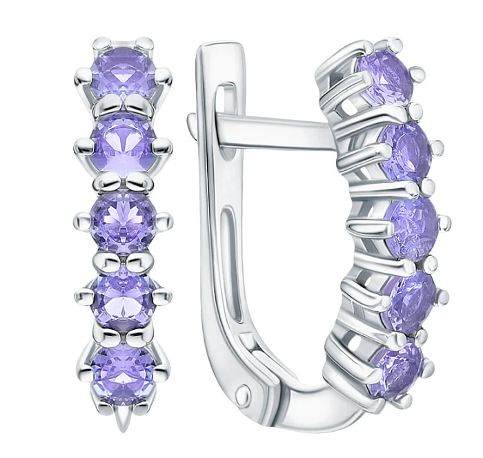 Серьги с английским замком из серебра