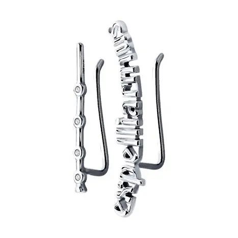 Серьги зажимы из серебра