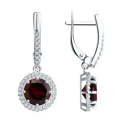 Серьги подвесные из серебра