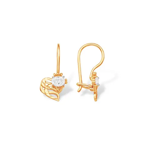 Серьги детские из красного золота