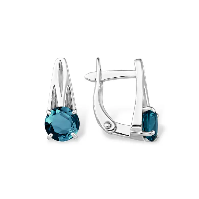 Серьги с английским замком из серебра