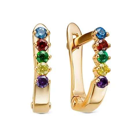Серьги детские из красного золота