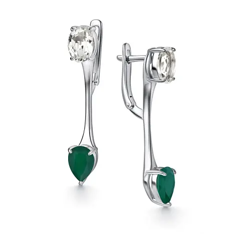 Серьги с английским замком из серебра