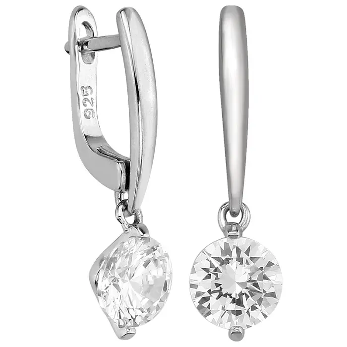 Серьги подвесные из серебра