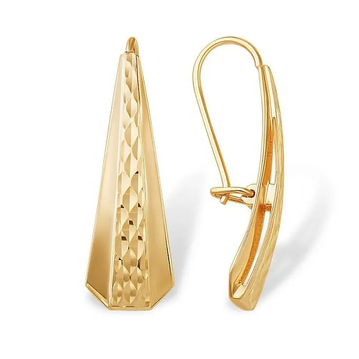 Серьги петельки из красного золота