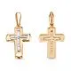 Подвеска крест из комбинированного золота