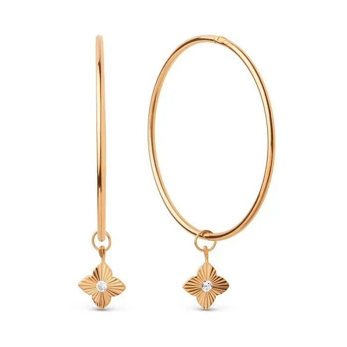 Серьги конго из красного золота