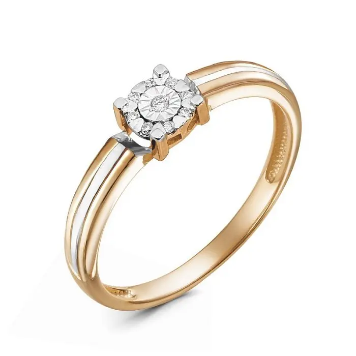 Кольцо декоративное из комбинированного золота