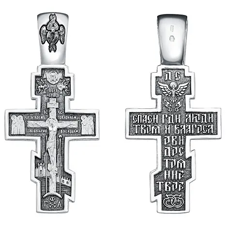 Подвеска крест из серебра