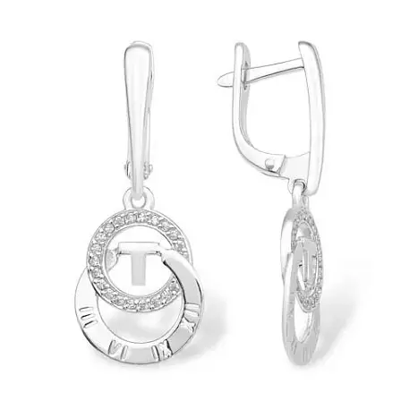 Серьги подвесные из серебра