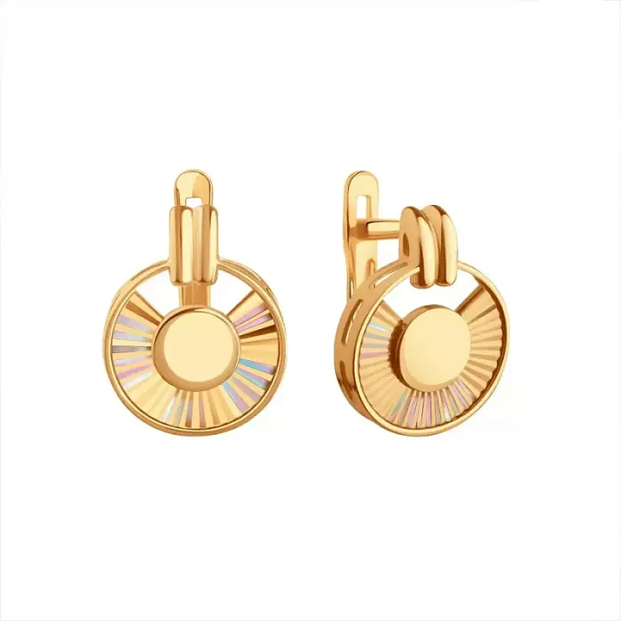 Серьги с английским замком из красного золота