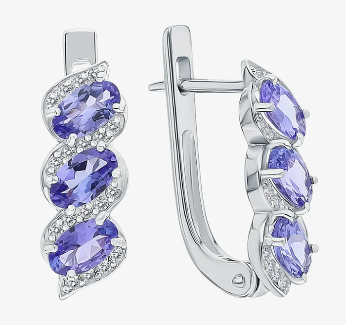 Серьги с английским замком из серебра
