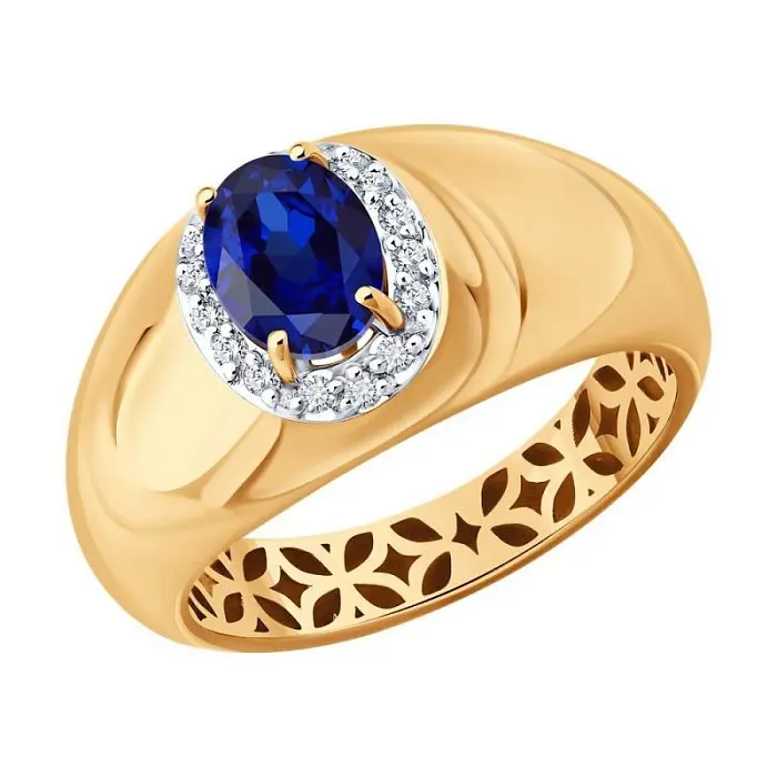 Кольцо декоративное из комбинированного золота