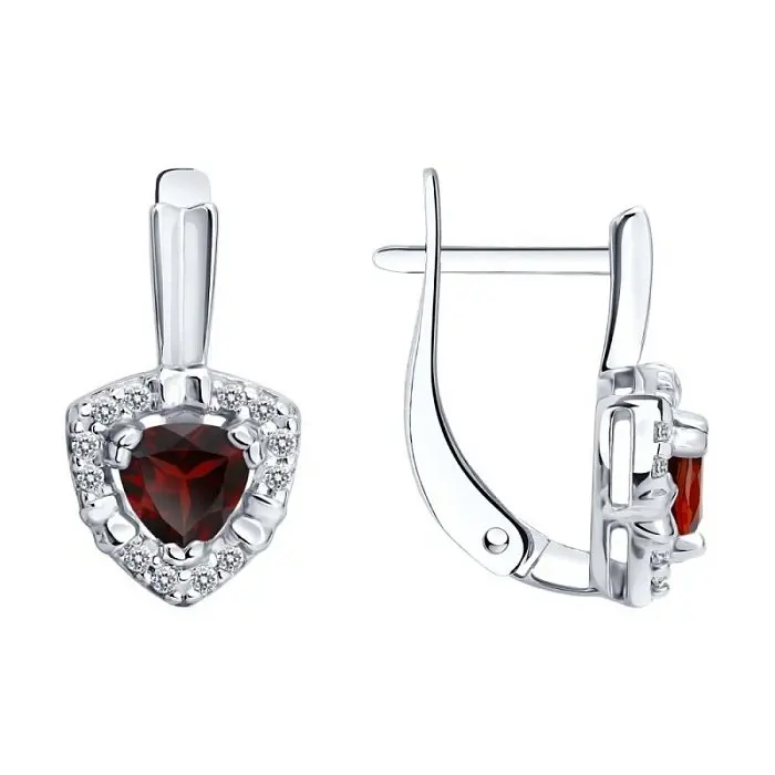 Серьги с английским замком из серебра