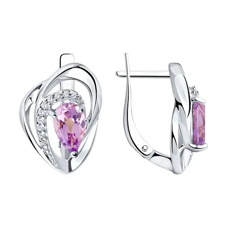 Серьги с английским замком из серебра