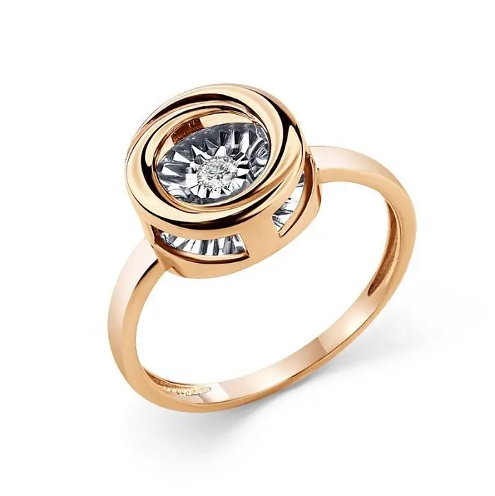 Кольцо декоративное из комбинированного золота