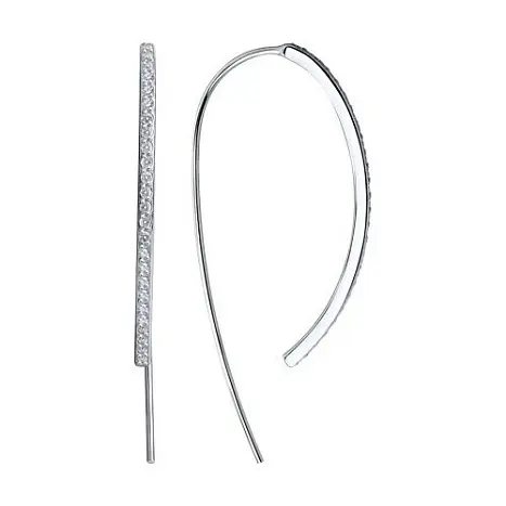 Серьги петельки из серебра