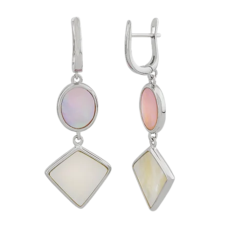 Серьги подвесные из серебра