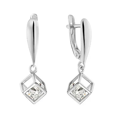 Серьги подвесные из серебра