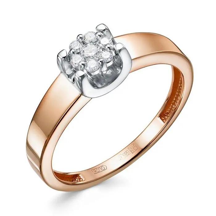 Кольцо декоративное из комбинированного золота