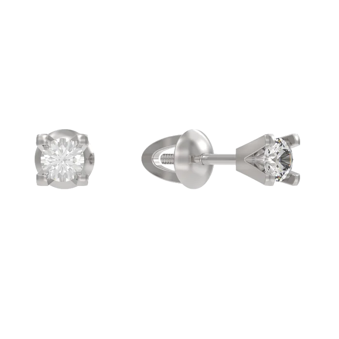 Серьги пуссеты из серебра