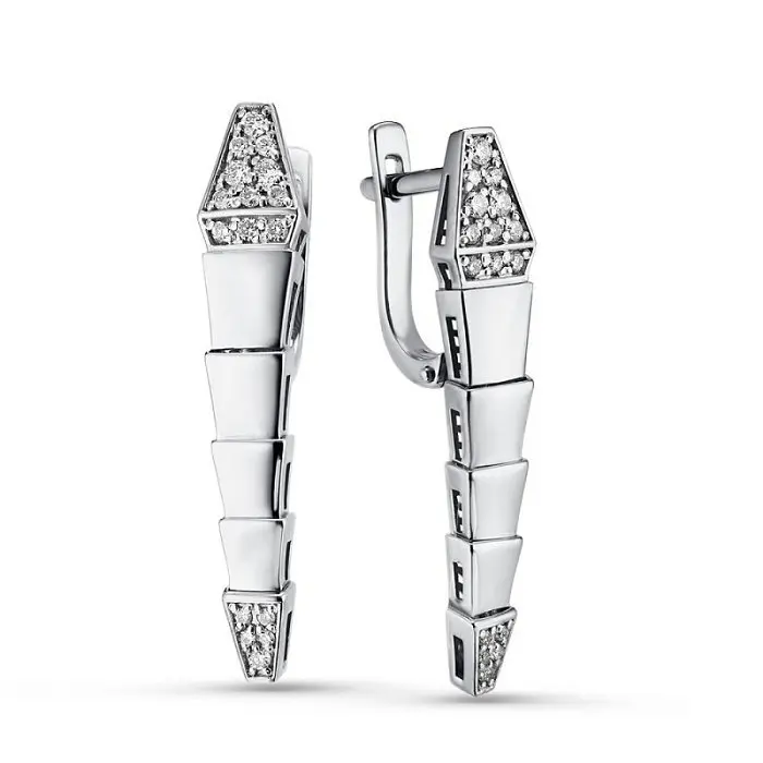 Серьги с английским замком из белого золота Серьги с английским замком из белого золота