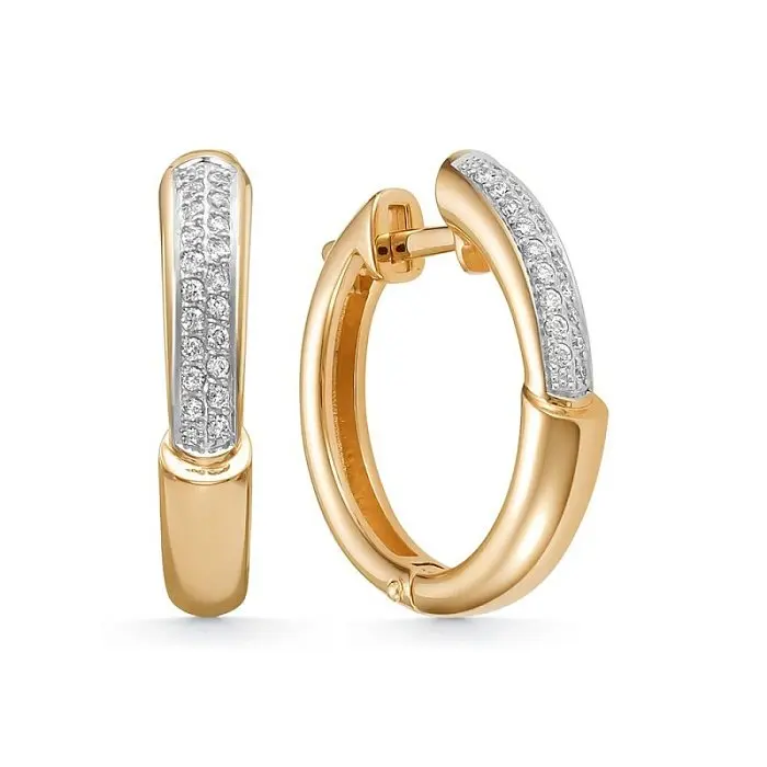 Серьги конго из красного золота