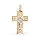 Подвеска крест из комбинированного золота