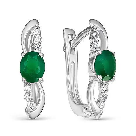 Серьги с английским замком из серебра
