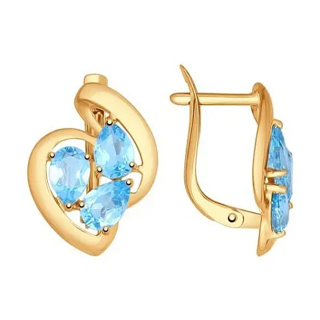 Серьги с английским замком из красного золота