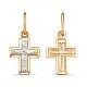 Подвеска крест из комбинированного золота