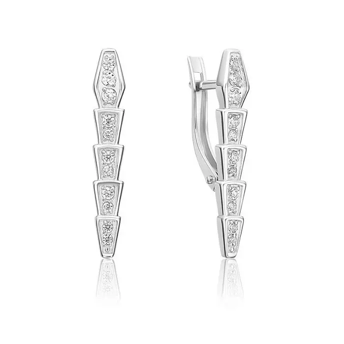 Серьги с английским замком из белого золота