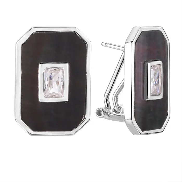Серьги с английским замком из серебра