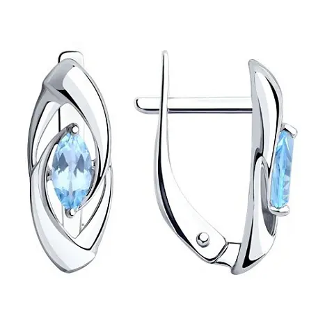 Серьги с английским замком из серебра