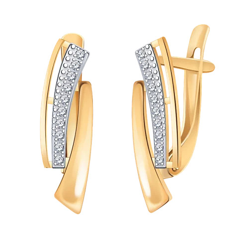 Серьги с английским замком из красного золота