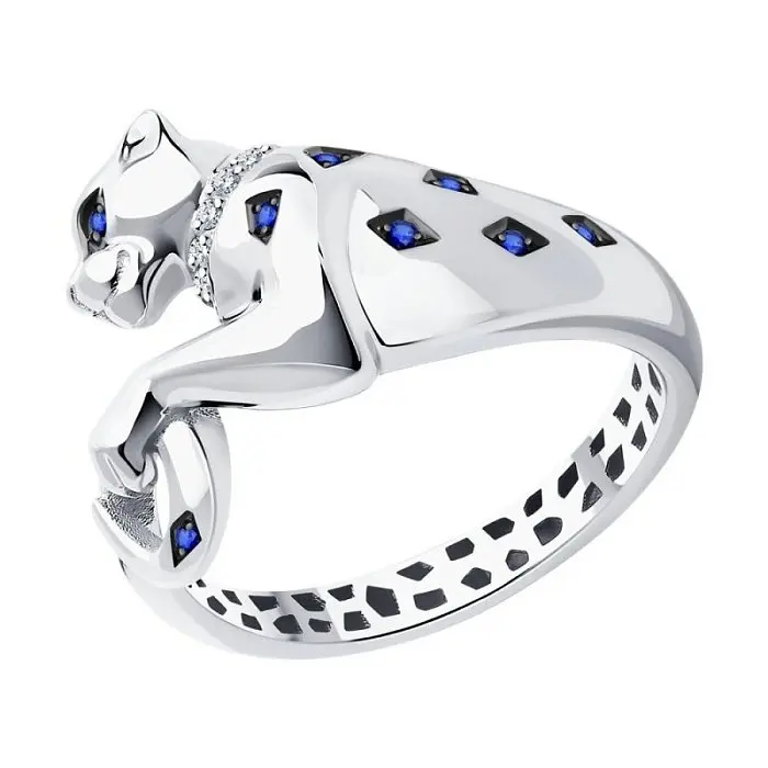 Кольцо декоративное из белого золота