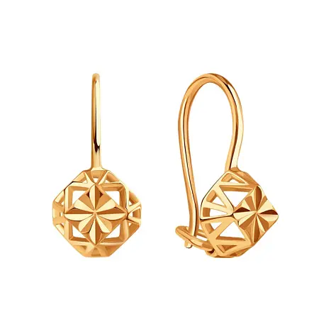 Серьги детские из красного золота