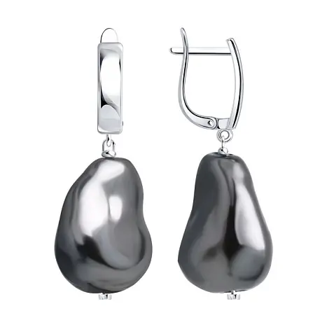 Серьги подвесные из серебра