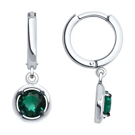Серьги подвесные из серебра