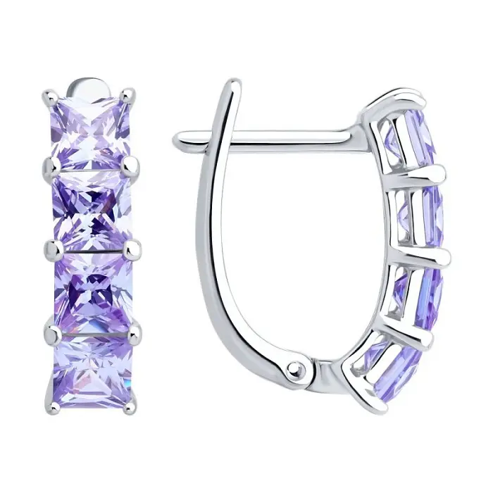 Серьги с английским замком из серебра