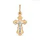 Подвеска крест из комбинированного золота