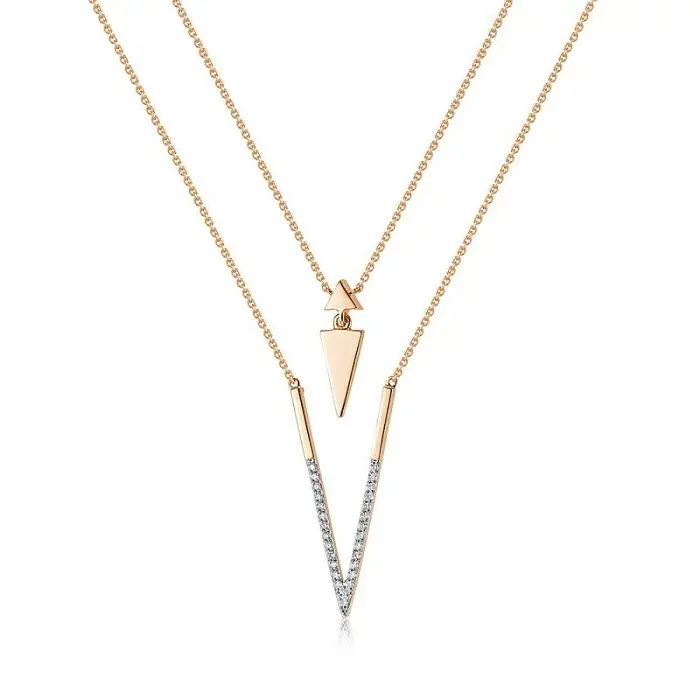 Цепь колье из красного золота