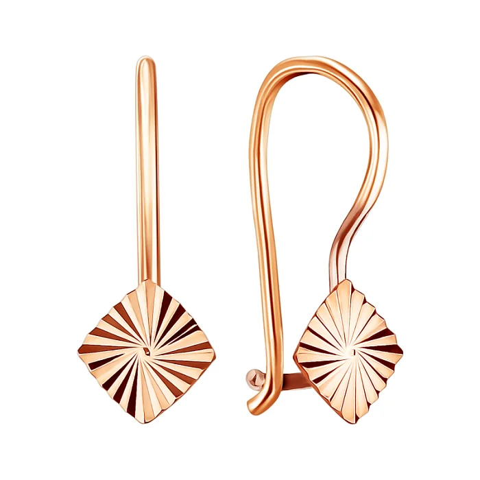 Серьги детские из красного золота