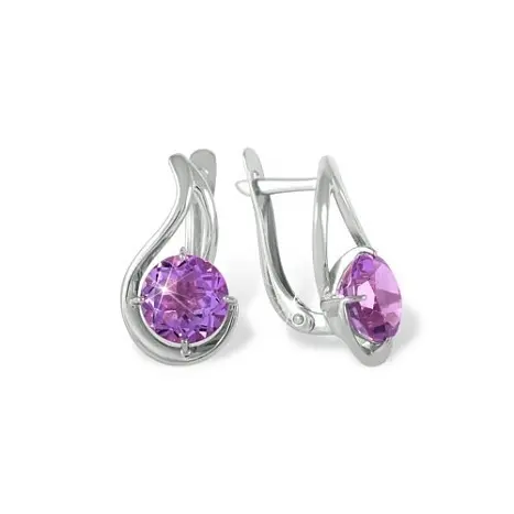 Серьги с английским замком из серебра