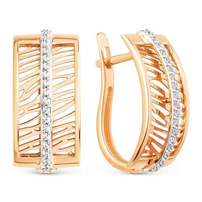 Серьги с английским замком из красного золота