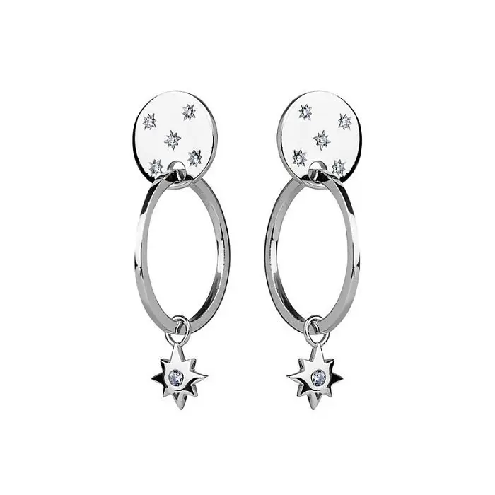 Серьги подвесные из серебра