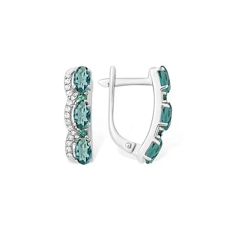 Серьги с английским замком из серебра