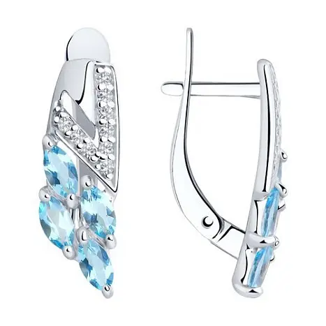 Серьги с английским замком из серебра